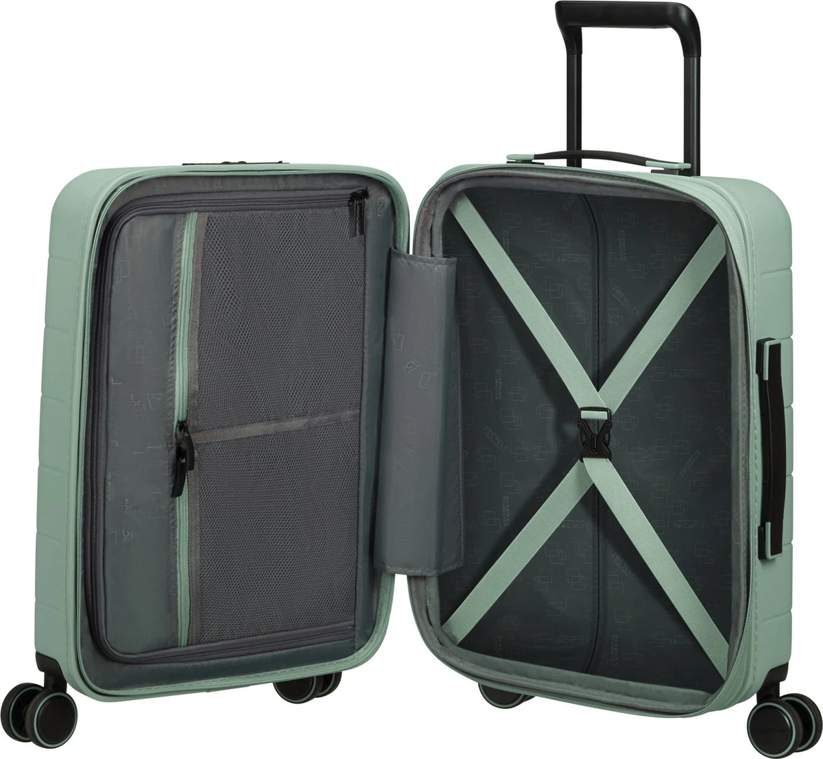 American Tourister Reiskoffer Met Laptopvak - Novastream Spinner 55/20 Tsa (Handbagage) Nomad Green 4 American Tourister Reiskoffer Met Laptopvak - Novastream Spinner 55/20 Tsa (Handbagage) Nomad Green - Afbeelding 2
