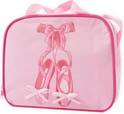 Balletkoffertje Voor Kinderen - Roze Ballettas Voor Meisjes - Ballet Tasje Met Spitzen Print