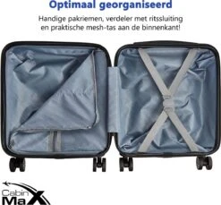 CabinMax Handbagage Koffer - Trolley 30L - Harde Reiskoffer - 45x36x20cm - Lichtgewicht - Groot Capaciteit - Steel Grey 15 CabinMax Handbagage Koffer - Trolley 30L - Harde Reiskoffer - 45x36x20cm - Lichtgewicht - Groot Capaciteit - Steel Grey -Koffer Winkel 1200x1111