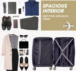 Merax 3-delig Kofferset Met TSA Slot - Trolleyset ABS 40L, 70L & 110 Liter - Goud -Koffer Winkel 1200x1111 9