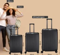 Royal Swiss - Reis Koffer - 76cm - Cijferslot- Lichtgewicht Koffer - 4 Wielen- Zwart -Koffer Winkel 1200x1114 49
