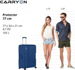 CarryOn Protector Luxe Grote Reiskoffer - Trolley 77cm Met TSA-klikslot - Ultrasterk - Blauw -Koffer Winkel 1200x1117 3