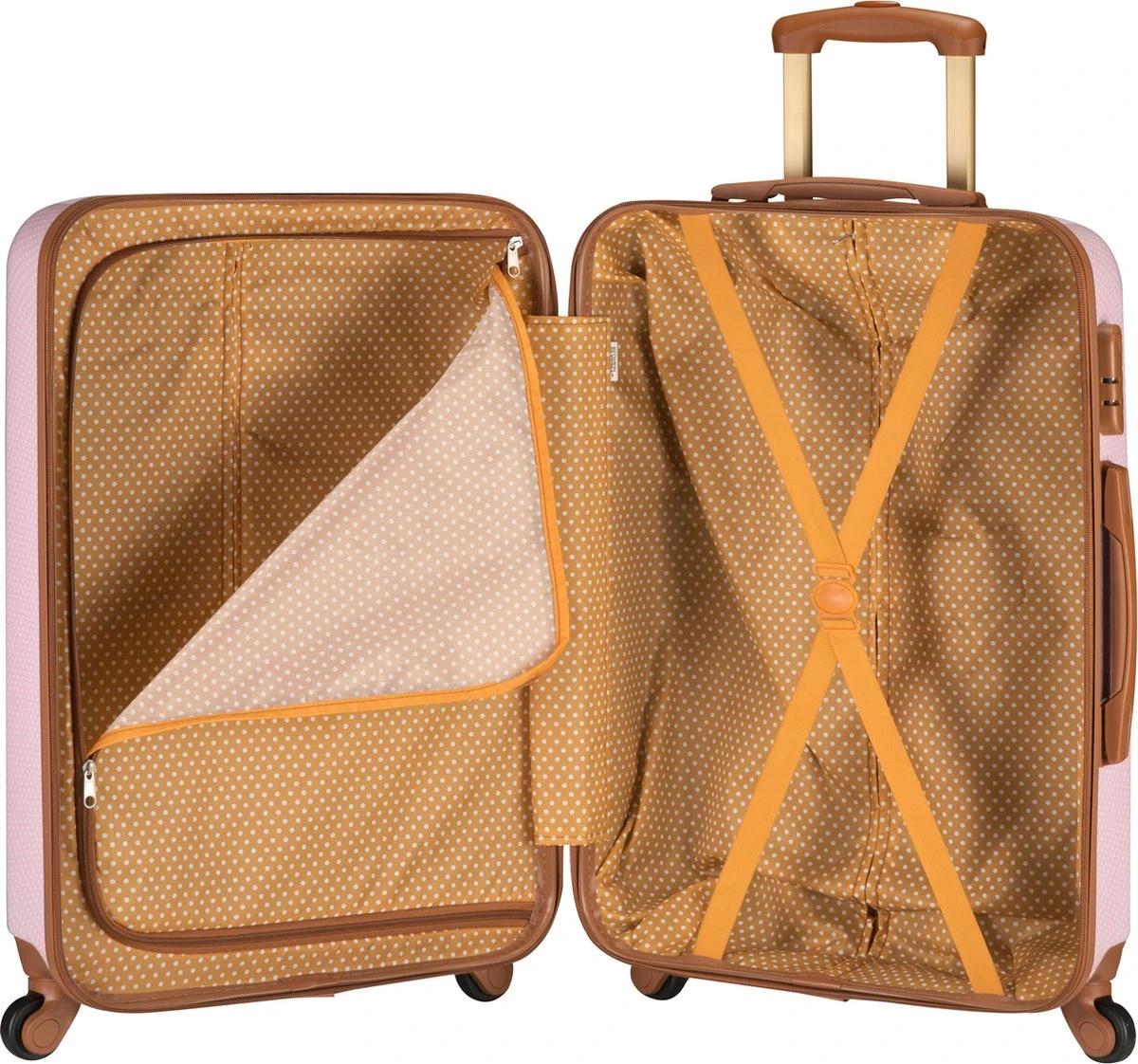 Princess Traveller Trendy Dots - Reiskoffer - Roze - M - 66cm 5 Princess Traveller Trendy Dots - Reiskoffer - Roze - M - 66cm - Afbeelding 3
