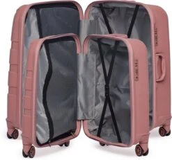 ©TROLLEYZ - Paris No.5 - Kofferset 2 Delig - 55+78cm Met TSA Slot - Dubbele Wielen - 360° Spinners - 100% Polypropyleen - Reiskoffers In Rose Blush -Koffer Winkel 1200x1123 10