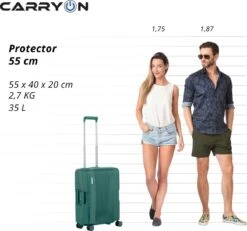 CarryOn Protector Luxe Handbagage Koffer - Trolley 55cm Met TSA-slot En Clipsluiting - Groen 14 CarryOn Protector Luxe Handbagage Koffer - Trolley 55cm Met TSA-slot En Clipsluiting - Groen -Koffer Winkel 1200x1123