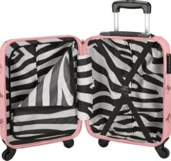 Princess Traveller Trendy Animal Collection - Handbagage Koffer - Zebra - Roze - 56cm -Koffer Winkel 1200x1129 4