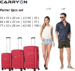 CarryOn Porter ® Kofferset - TSA Trolleyset 3-delig Met OKOBAN - Dubbele Wielen - Rood 12 CarryOn Porter ® Kofferset - TSA Trolleyset 3-delig Met OKOBAN - Dubbele Wielen - Rood -Koffer Winkel 1200x1131 8