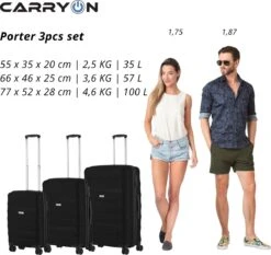CarryOn Porter ® Kofferset - TSA Trolleyset 3-delig Met OKOBAN - Dubbele Wielen - Zwart 12 CarryOn Porter ® Kofferset - TSA Trolleyset 3-delig Met OKOBAN - Dubbele Wielen - Zwart -Koffer Winkel 1200x1131 9