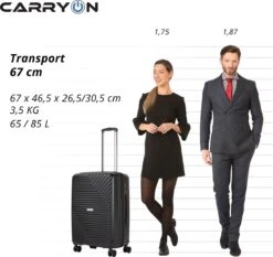 CarryOn Transport TSA Reiskoffer - Trolley 67cm Met Expander - OKOBAN - YKK Ritsen - Dubbele Wielen - Zwart -Koffer Winkel 1200x1132 8