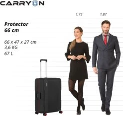 CarryOn Protector Luxe Reiskoffer - Trolley 66cm Met TSA-klikslot En OKOBAN - Ultrasterk - Zwart -Koffer Winkel 1200x1139 3