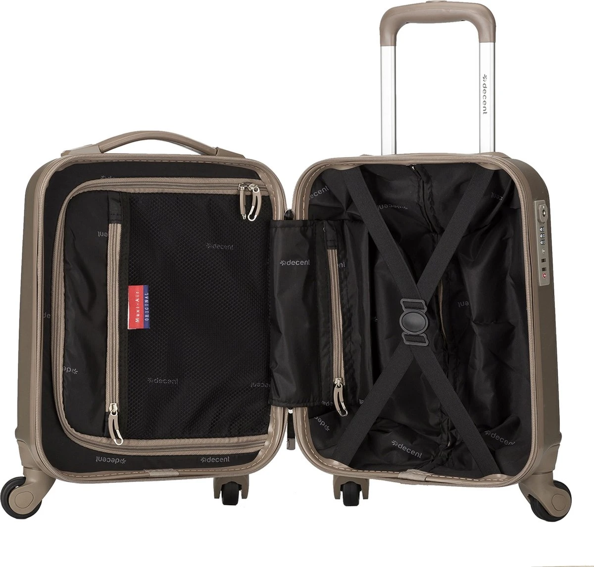 Decent Handbagage Koffer / Trolley / Reiskoffer - 42 Cm - 24 Liter - ABS - Maxi Air - Champagne 9 Decent Handbagage Koffer / Trolley / Reiskoffer - 42 Cm - 24 Liter - ABS - Maxi Air - Champagne - Afbeelding 7
