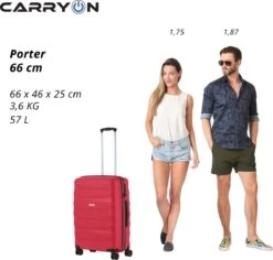 CarryOn Porter ® Reiskoffer - 66cm Trolley Met TSA-slot - OKOBAN Registratie - Rood 12 CarryOn Porter ® Reiskoffer - 66cm Trolley Met TSA-slot - OKOBAN Registratie - Rood -Koffer Winkel 1200x1148 3