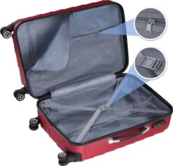 Tectake - Kofferset Trolleyset Reisset - 3-dlg Hardshell Wijnrood - 402670 -Koffer Winkel 1200x1150 7