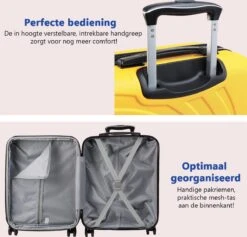 CabinMax Velocity Handbagage Koffer - Uitbreidbaar Trolley 44L - Harde Reiskoffer - 55x40x20/25 Cm - Lichtgewicht - Groot Capaciteit - Geel -Koffer Winkel 1200x1153 4