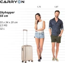 CarryOn Skyhopper Handbagage En Beautycase - 55cm TSA Trolley En Make-up Koffer - Champagne -Koffer Winkel 1200x1154 1