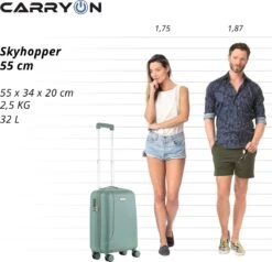 CarryOn Skyhopper Handbagage En Beautycase - 55cm TSA Trolley En Make-up Koffer - Olijf -Koffer Winkel 1200x1156 1