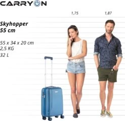 CarryOn Skyhopper Handbagage En Beautycase - 55cm TSA Trolley En Make-up Koffer - Blauw -Koffer Winkel 1200x1158 3