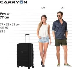 CarryOn Porter ® Reiskoffer - 77cm Trolley Met TSA-slot - 100 Ltr - OKOBAN Registratie - Zwart -Koffer Winkel 1200x1158 5