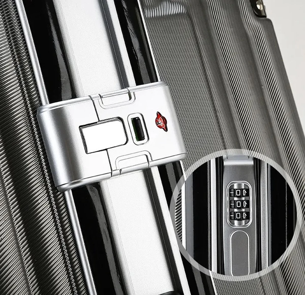 Design Handbagage Reiskoffer 20'', 50.8 Cm Cabinbag, Spinner , Aluminium Magnesium Alloy Frame Koffer, (LIGHT GRIJS) 11 Design Handbagage Reiskoffer 20'', 50.8 Cm Cabinbag, Spinner , Aluminium Magnesium Alloy Frame Koffer, (LIGHT GRIJS) - Afbeelding 9