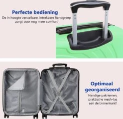 CabinMax Velocity Handbagage Koffer - Uitbreidbaar Trolley 44L - Harde Reiskoffer - 55x40x20/25 Cm - Lichtgewicht - Groot Capaciteit - Mint Groen -Koffer Winkel 1200x1165 1