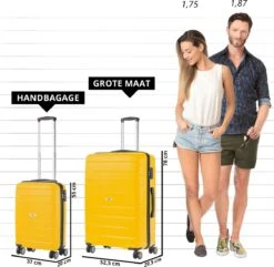 TravelZ Big Bars Kofferset - Trolleyset TSA 2-delig - Handbagage En Groot - Geel -Koffer Winkel 1200x1169 29