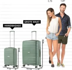 TravelZ Big Bars Kofferset - Trolleyset TSA 2-delig - Handbagage En Groot - Olijf -Koffer Winkel 1200x1169 34