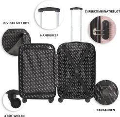 TravelZ Horizon Handbagagekoffer - 54cm Handbagage Trolley Met Gevoerde Binnenkant - Baby Roze -Koffer Winkel 1200x1169 9