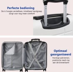 CabinMax Velocity Handbagage Koffer - Uitbreidbaar Trolley 44L - Harde Reiskoffer - 55x40x20/25 Cm - Lichtgewicht - Groot Capaciteit - Wit -Koffer Winkel 1200x1175 13