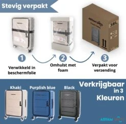 Asyam Units- Handbagage- Invouwbaar- Koffer- Koffer 38L- Spinner Wielen- TSA Slot- Lichtgewicht- Blauw -Koffer Winkel 1200x1175