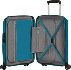 American Tourister Reiskoffer - Bon Air Dlx Spinner 55/20 Tsa (Handbagage) Seaport Blue -Koffer Winkel 1200x1176