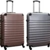 Travelerz Kofferset 2 Delige ABS Groot - Met Cijferslot - 95 Liter - Rose Goud - Zilver