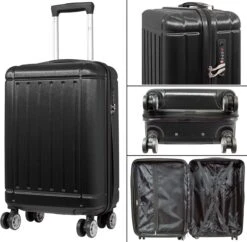 Travelsuitcase - Parma- Ruimbagage Reiskoffer - Polycarbonaat- Zwart - Hoogglans - Maat L / 93 Liter -Koffer Winkel 1200x1178 12