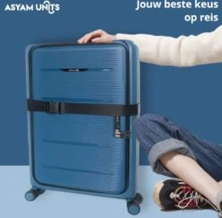 Asyam Units- Handbagage- Invouwbaar- Koffer- Koffer 38L- Spinner Wielen- TSA Slot- Lichtgewicht- Blauw -Koffer Winkel 1200x1181 1