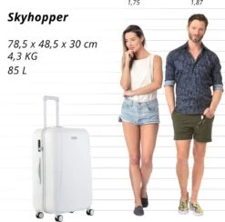 CarryOn Skyhopper Reiskoffer - 78cm TSA Trolley Met OKOBAN - Dubbele Wielen - Wit -Koffer Winkel 1200x1185 4