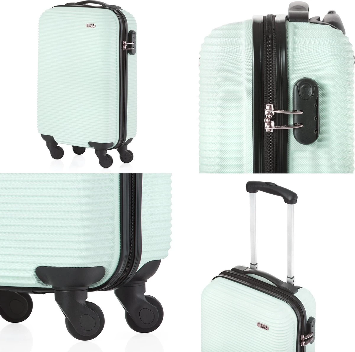 TravelZ Horizon Handbagagekoffer - 54cm Handbagage Trolley Met Gevoerde Binnenkant - Mint 7 TravelZ Horizon Handbagagekoffer - 54cm Handbagage Trolley Met Gevoerde Binnenkant - Mint - Afbeelding 5