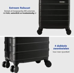 CabinMax Handbagage Koffer - Trolley 30L - Harde Reiskoffer - 45x36x20cm - Lichtgewicht - Groot Capaciteit - Zwart -Koffer Winkel 1200x1188