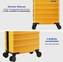 CabinMax Handbagage Koffer - Trolley 30L - Harde Reiskoffer - 45x36x20cm - Lichtgewicht - Groot Capaciteit - Geel -Koffer Winkel 1200x1189 1