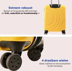 CabinMax Velocity Handbagage Koffer - Uitbreidbaar Trolley 44L - Harde Reiskoffer - 55x40x20/25 Cm - Lichtgewicht - Groot Capaciteit - Geel -Koffer Winkel 1200x1190 3