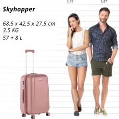 CarryOn Skyhopper Reiskoffer - 68.5cm TSA Trolley Met Expander En OKOBAN - Roze -Koffer Winkel 1200x1192 2