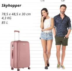 CarryOn Skyhopper Reiskoffer - 78cm TSA Trolley Met OKOBAN - Dubbele Wielen - Old Pink -Koffer Winkel 1200x1192 3