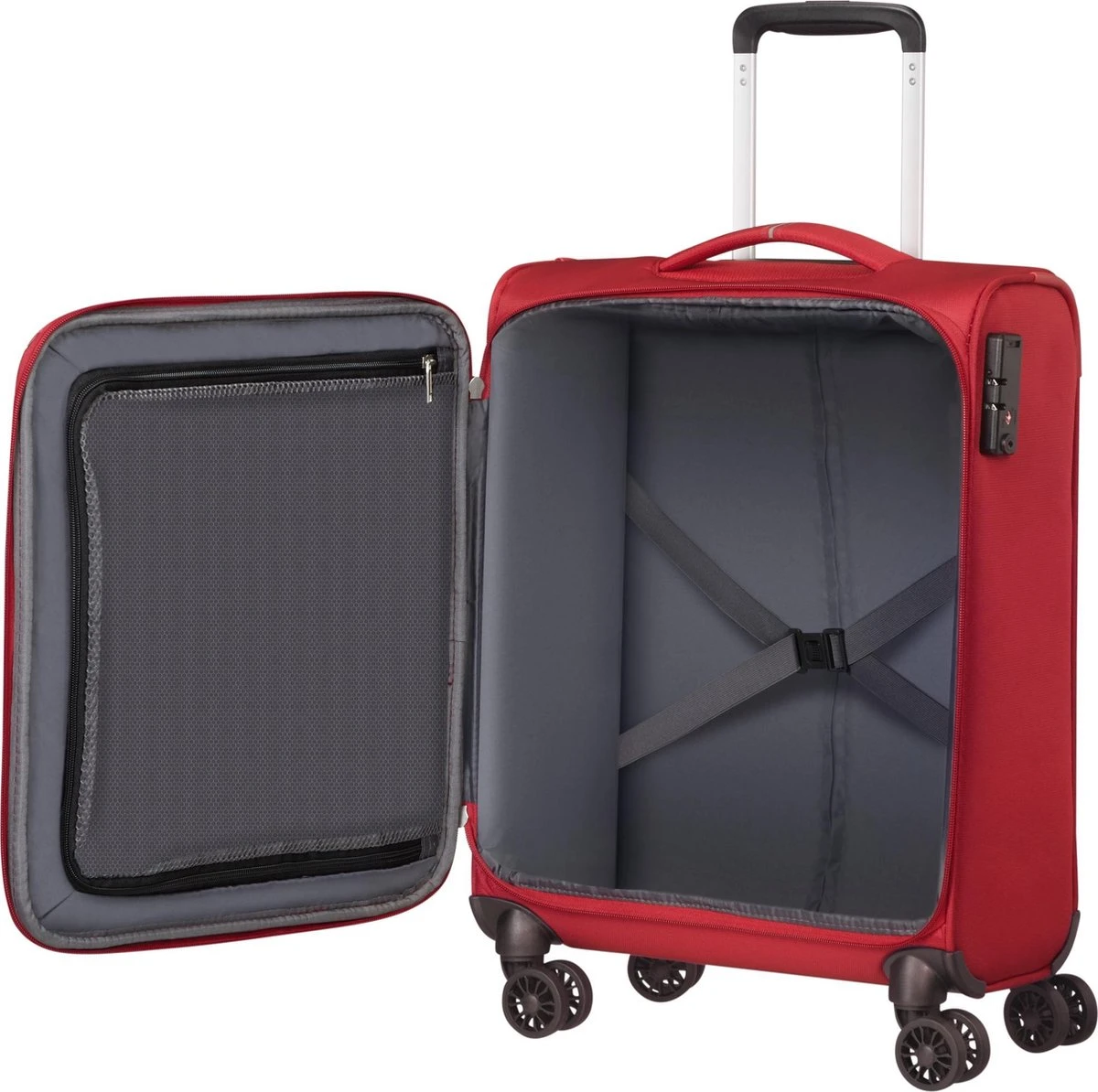 American Tourister Reiskoffer - Crosstrack Spinner 55/20 Tsa (Handbagage) Red/Grey 5 American Tourister Reiskoffer - Crosstrack Spinner 55/20 Tsa (Handbagage) Red/Grey - Afbeelding 3