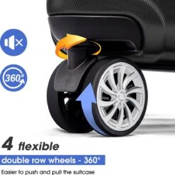 Merax 3-delig Kofferset Met TSA Slot - Trolleyset ABS 40L, 70L & 110 Liter - Zwart -Koffer Winkel 1200x1195 12