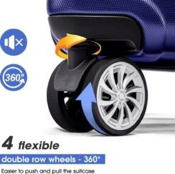 Merax 3-delig Kofferset Met TSA Slot - Trolleyset ABS 40L, 70L & 110 Liter - Blauw -Koffer Winkel 1200x1195 14