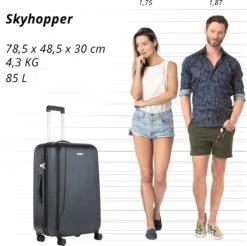 CarryOn Skyhopper Reiskoffer - 78cm TSA Trolley Met OKOBAN - Dubbele Wielen - Zwart -Koffer Winkel 1200x1195 4