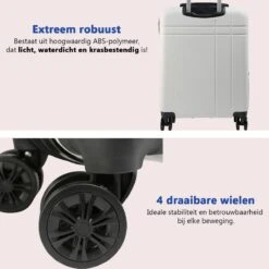 CabinMax Velocity Handbagage Koffer - Uitbreidbaar Trolley 44L - Harde Reiskoffer - 55x40x20/25 Cm - Lichtgewicht - Groot Capaciteit - Wit -Koffer Winkel 1200x1198 6