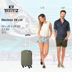 TravelZ Horizon Handbagagekoffer - 54cm Handbagage Trolley Met Gevoerde Binnenkant - Groen 17 TravelZ Horizon Handbagagekoffer - 54cm Handbagage Trolley Met Gevoerde Binnenkant - Groen -Koffer Winkel 1200x1199 11