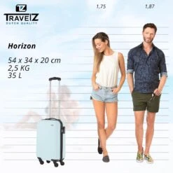 TravelZ Horizon Handbagagekoffer - 54cm Handbagage Trolley Met Gevoerde Binnenkant - Baby Blauw -Koffer Winkel 1200x1199 16