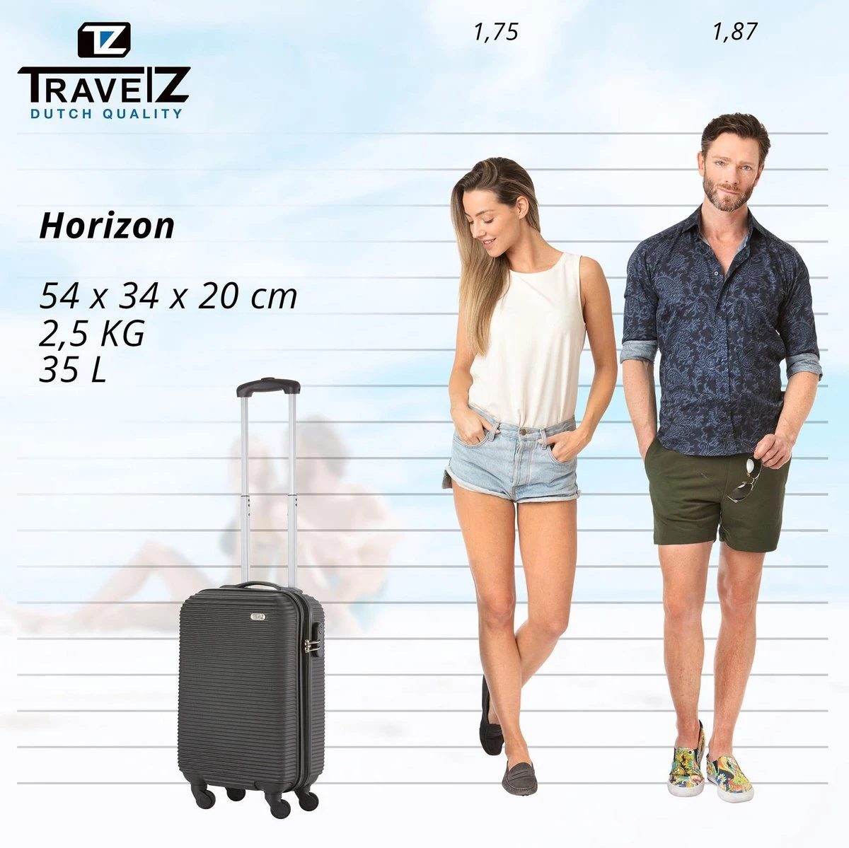 TravelZ Horizon Handbagagekoffer - 54cm Handbagage Trolley Met Gevoerde Binnenkant - Zwart 7 TravelZ Horizon Handbagagekoffer - 54cm Handbagage Trolley Met Gevoerde Binnenkant - Zwart - Afbeelding 5