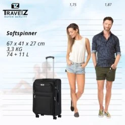 Travelz Softspinner TSA Reiskoffer 67cm - Zachte Reiskoffer Met Expander - Zwart 15 Travelz Softspinner TSA Reiskoffer 67cm - Zachte Reiskoffer Met Expander - Zwart -Koffer Winkel 1200x1199 18