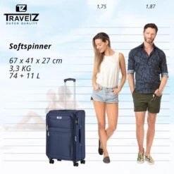 Travelz Softspinner TSA Reiskoffer 67cm - Zachte Reiskoffer Met Expander - Blauw -Koffer Winkel 1200x1199 22